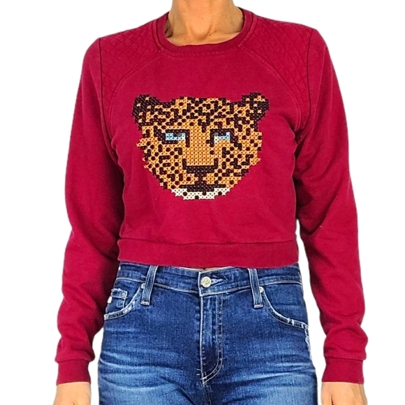LA Hearts Tiger Sweater Size Medium Purple - Picture 1 of 5